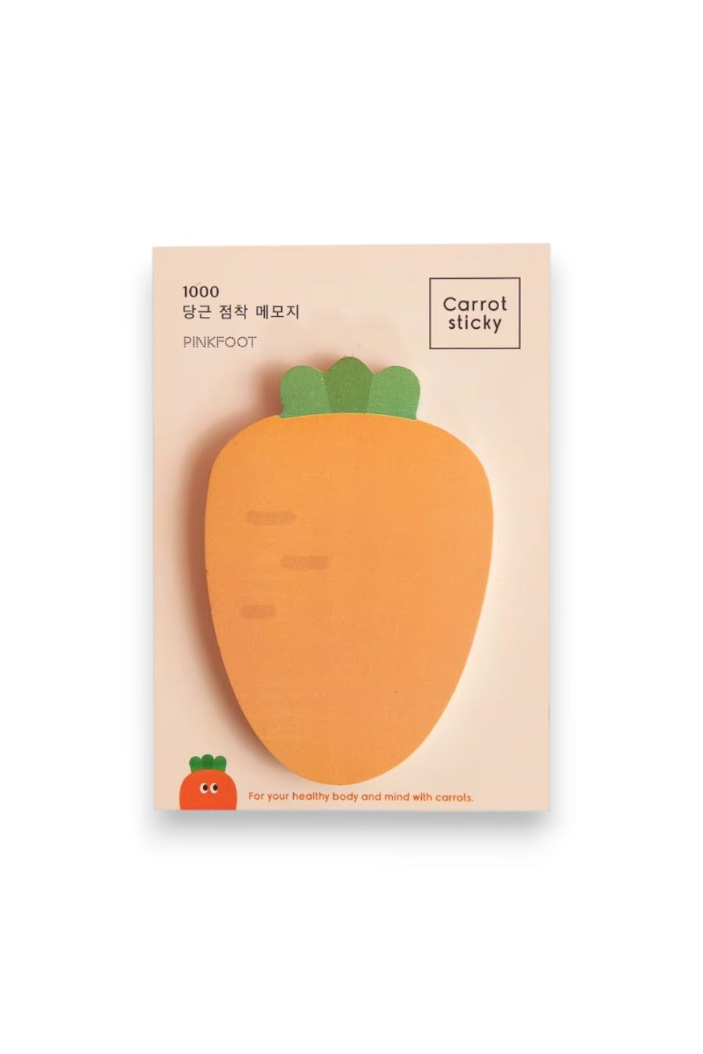 Sticky Notes "Carota Kawaii" – Blocchetto di Foglietti Adesivi Riposizionabili | Post-it Creativi per Messaggi e Promemoria Stile Cartoon