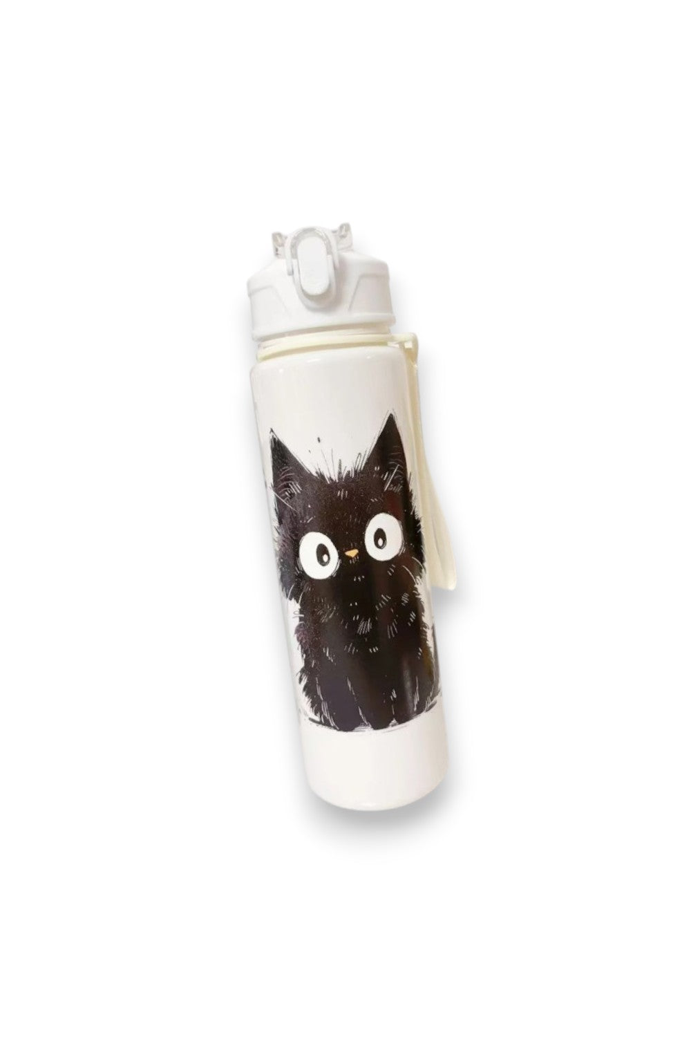 Borraccia "Black Cat Aesthetic"  Design Gatto Nero | Borraccia Sportiva Sigillata e Portatile Stile Nichè